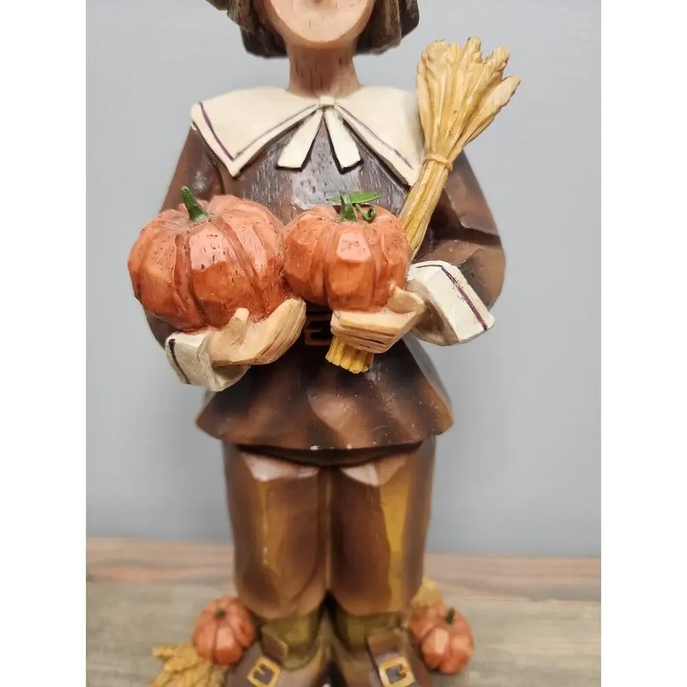 Pacific Rim Thanksgiving Harvest Fall Pilgrim Man Cubist Figures 11
